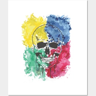 Watercolor Skull Posters and Art